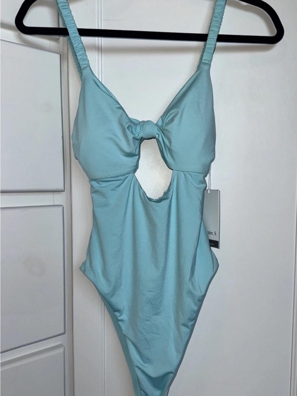 Vitamin A Kids Light Blue One-Piece Swimsuit with Front Knot
